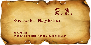 Reviczki Magdolna névjegykártya